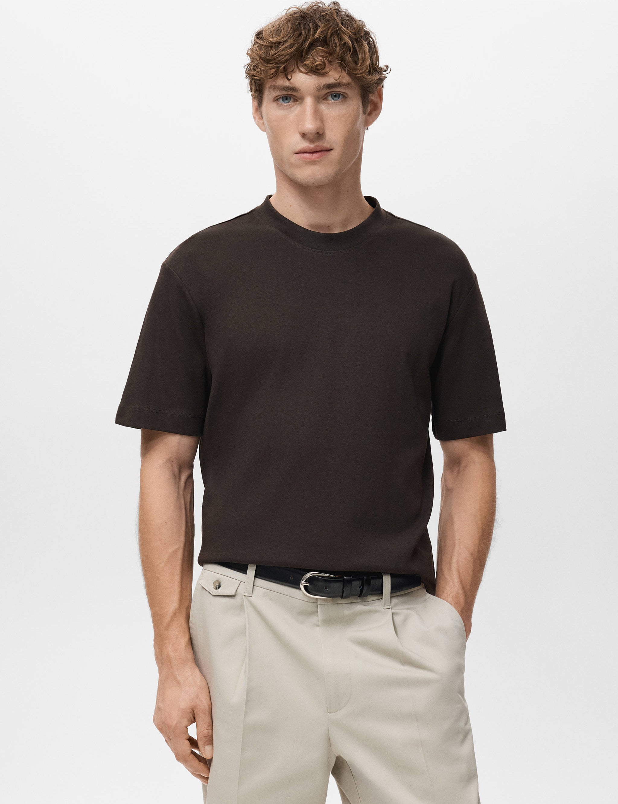 Mango t-shirt kimi in chocolate - 002