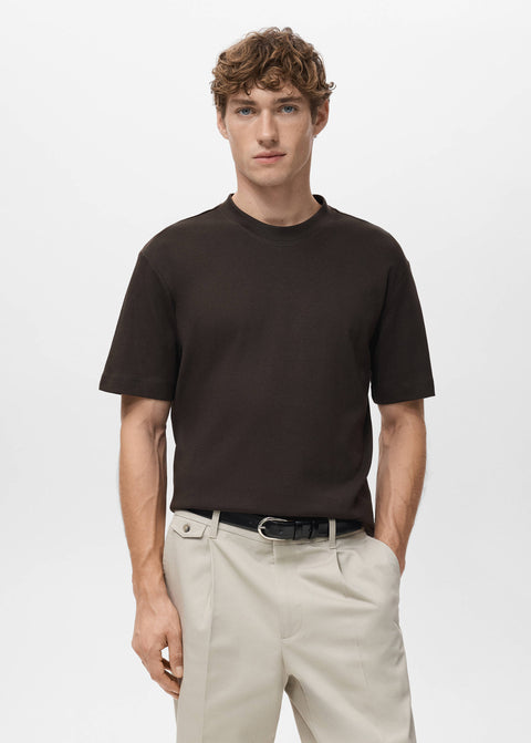 Mango t-shirt kimi in chocolate