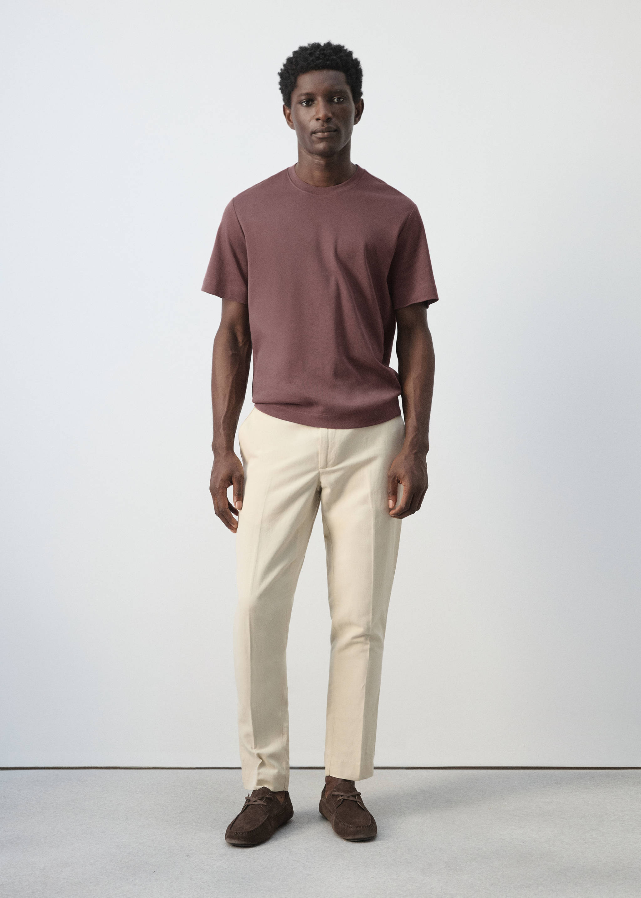 Mango t-shirt kimi in plum - 001