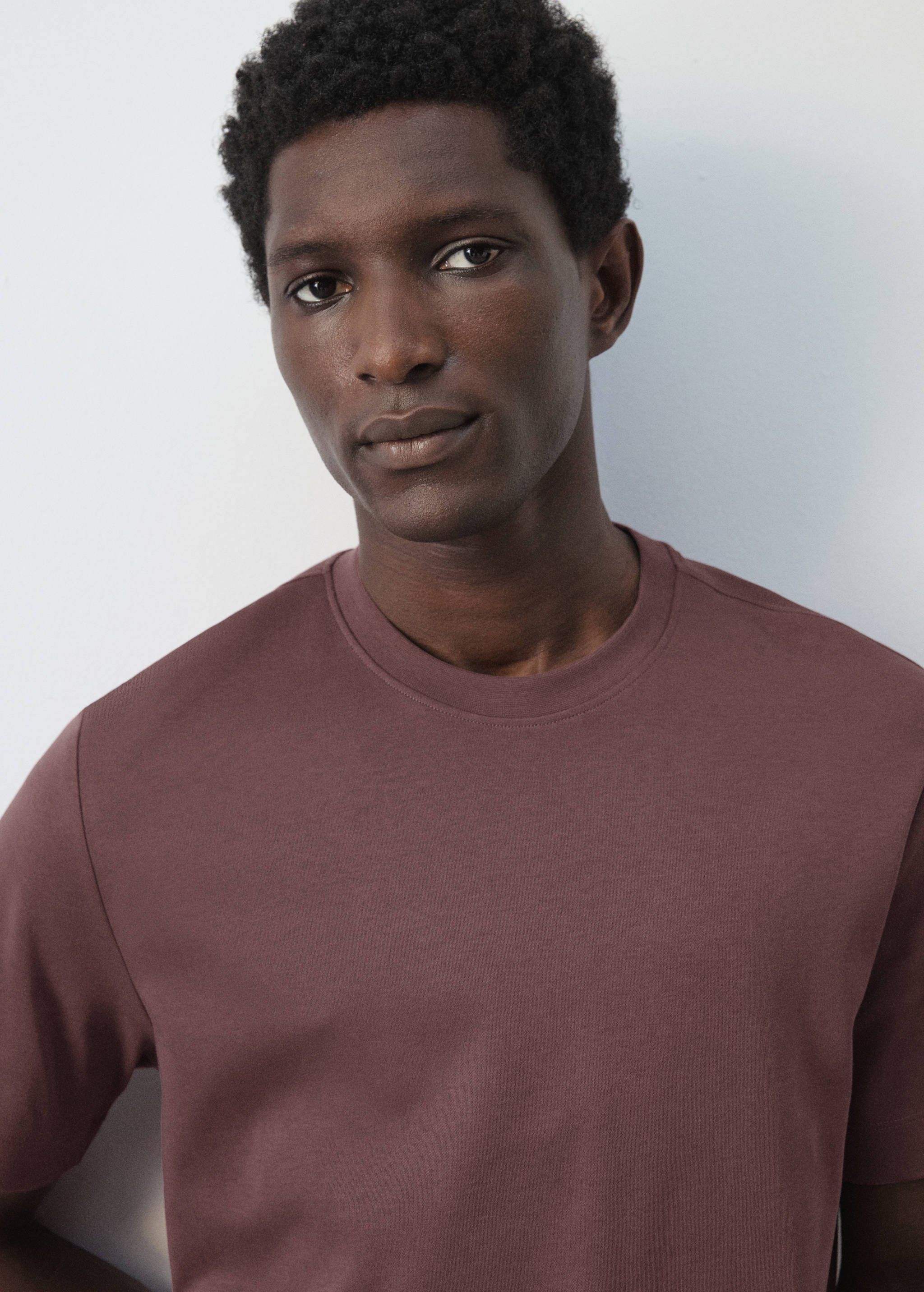 Mango t-shirt kimi in plum - 004