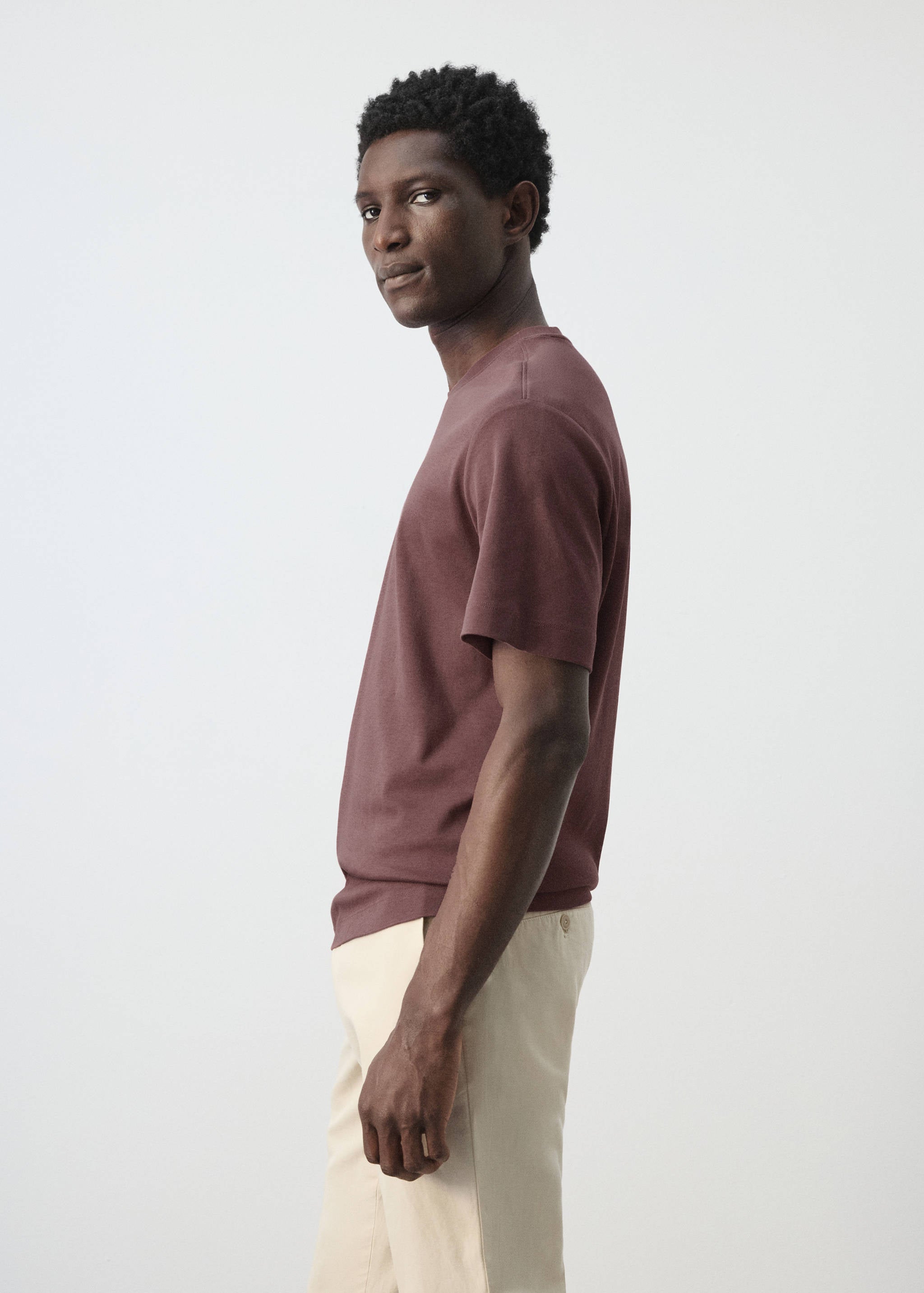 Mango t-shirt kimi in plum - 008