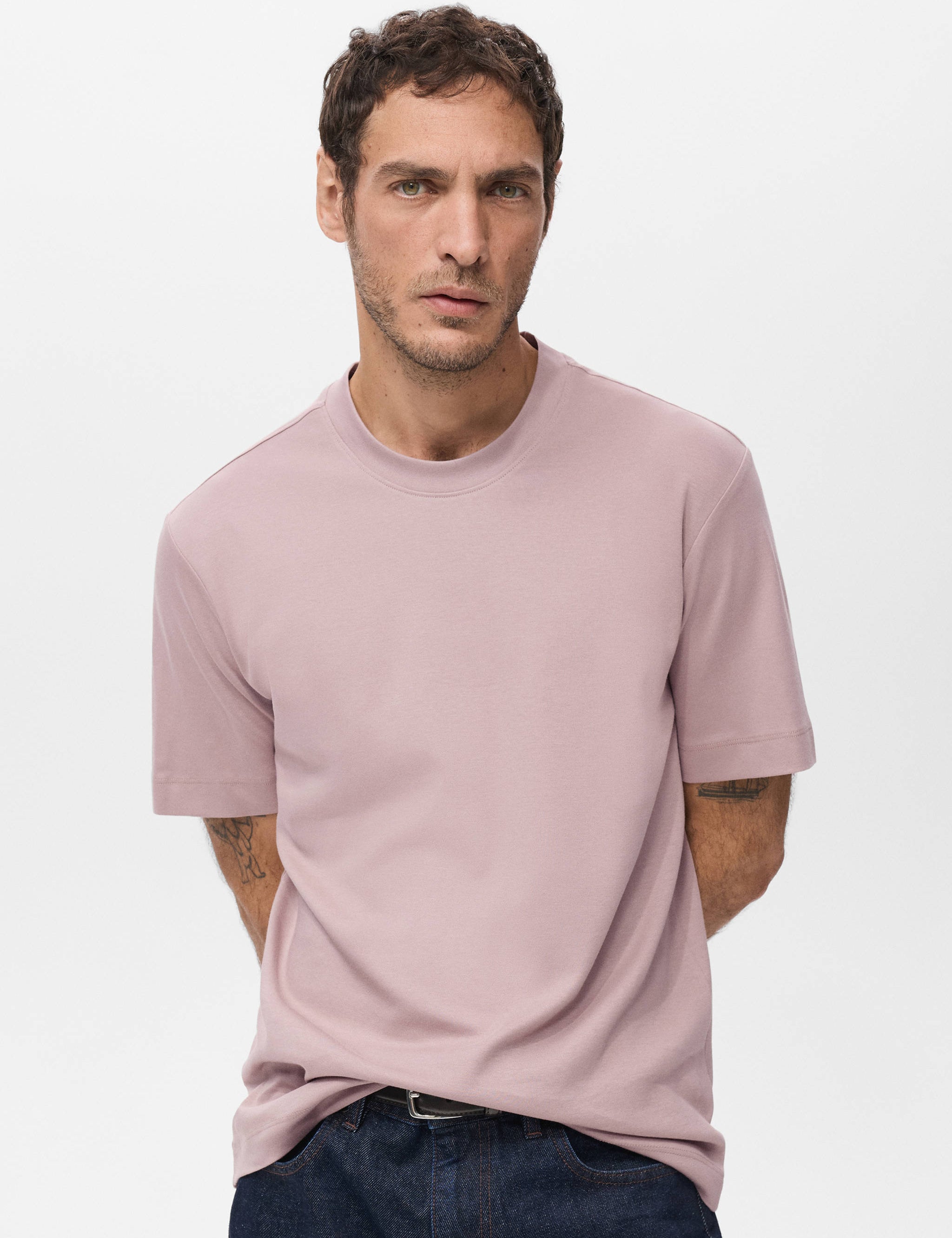 Mango t-shirt kimi in vintage pink - 002