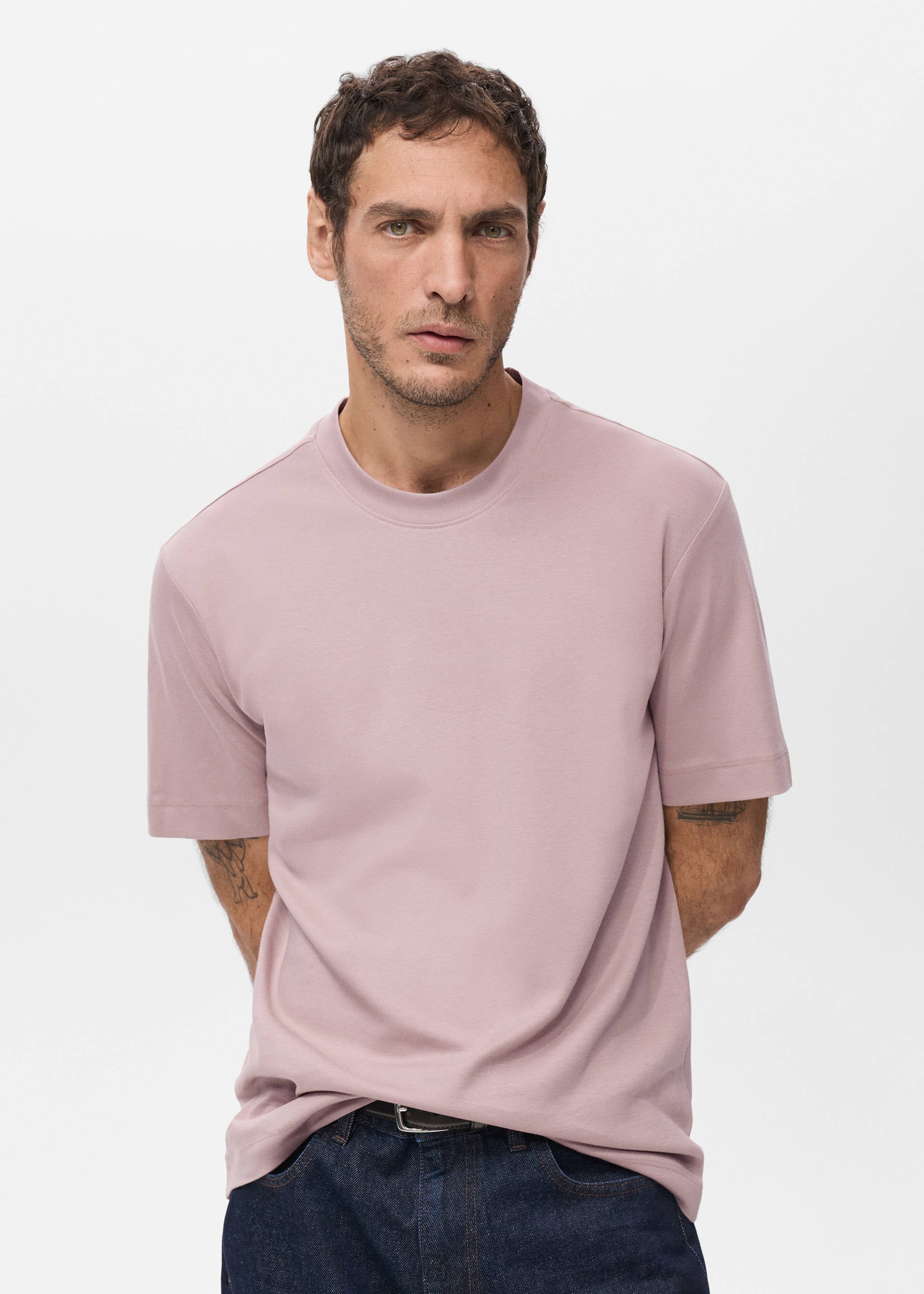 Mango t-shirt kimi in vintage pink - 002