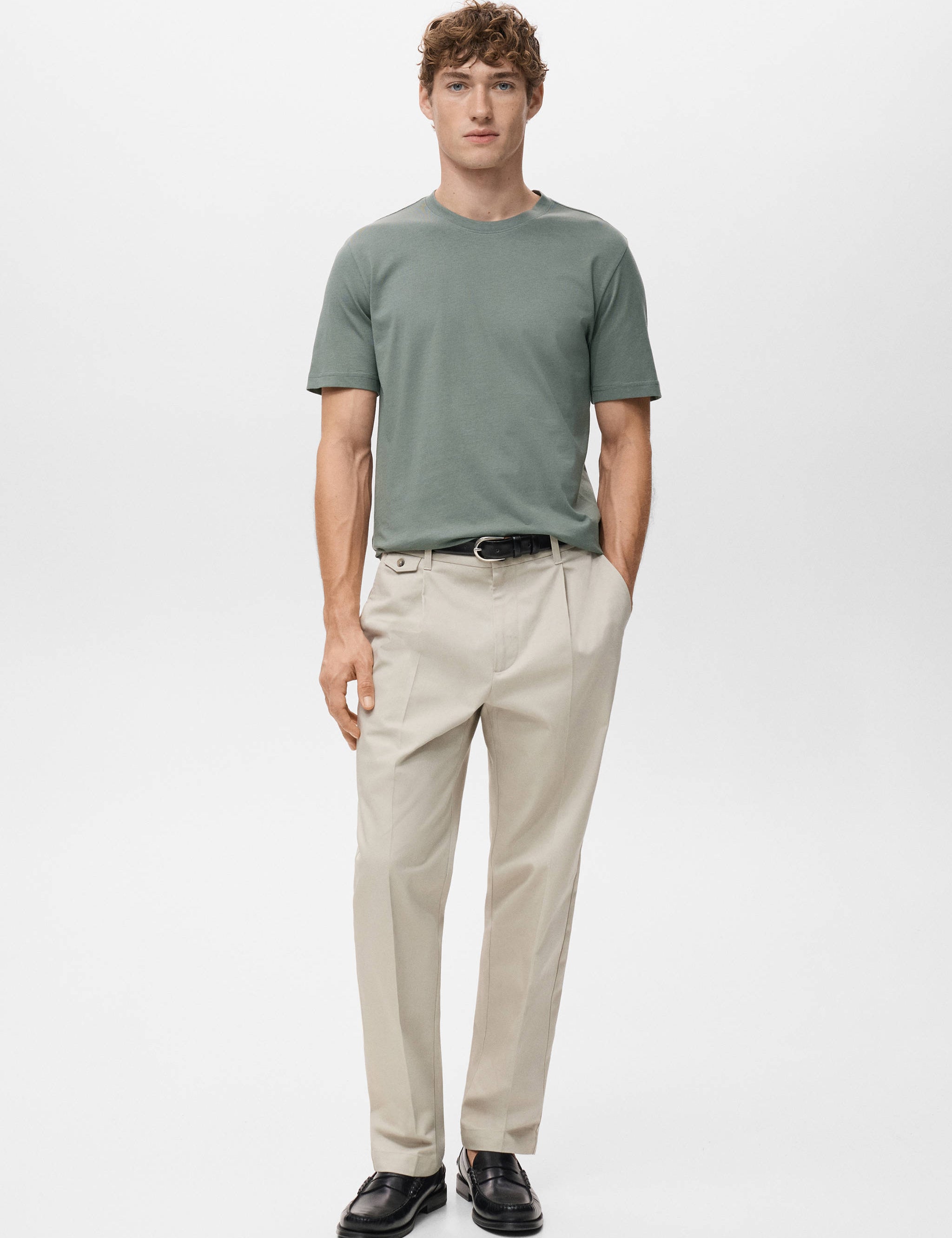 Mango t-shirt cherlo in moss - 001