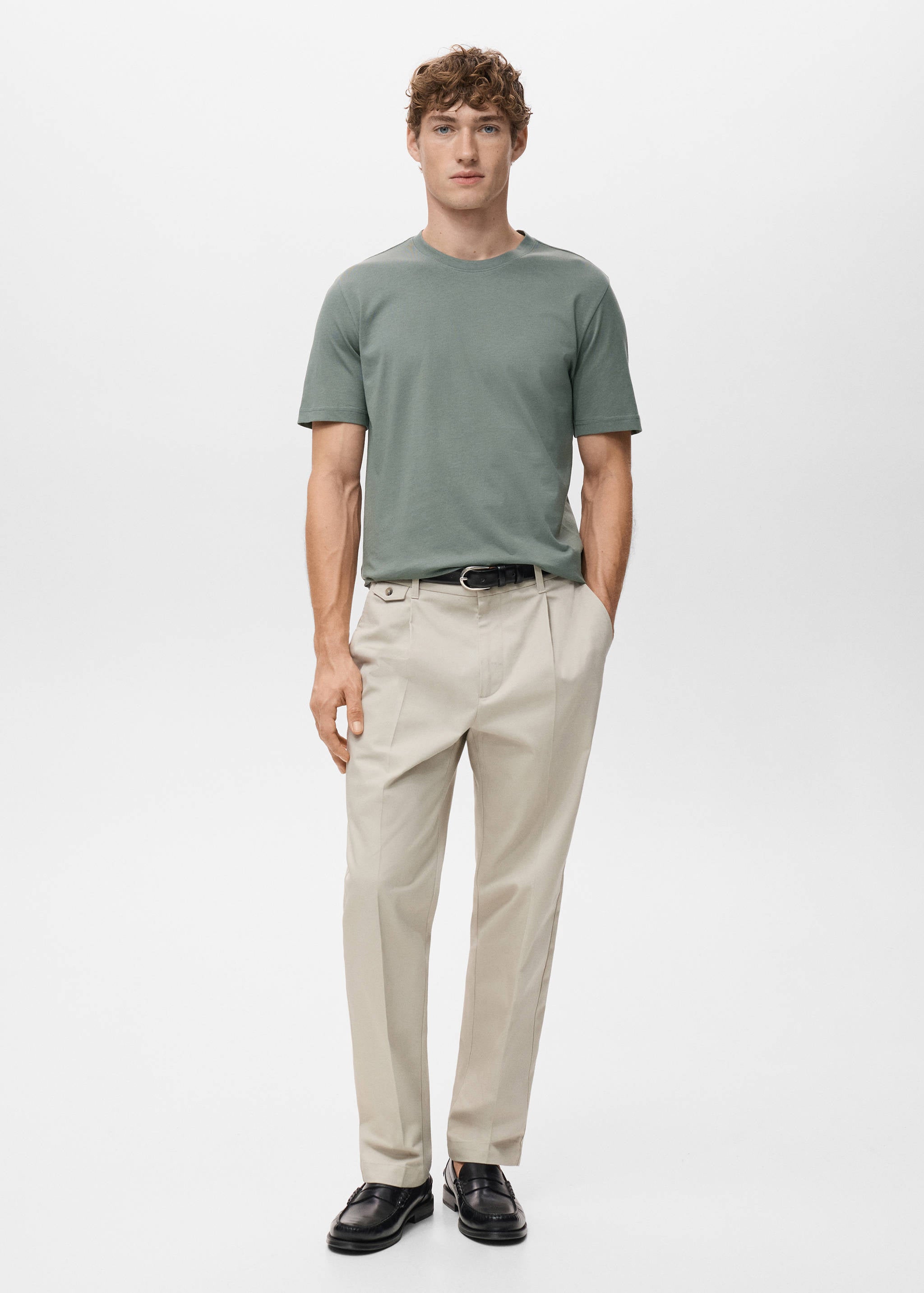 Mango t-shirt cherlo in moss - 001