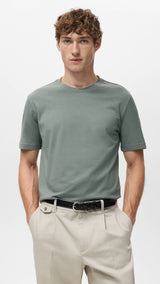 Mango t-shirt cherlo in moss - 002