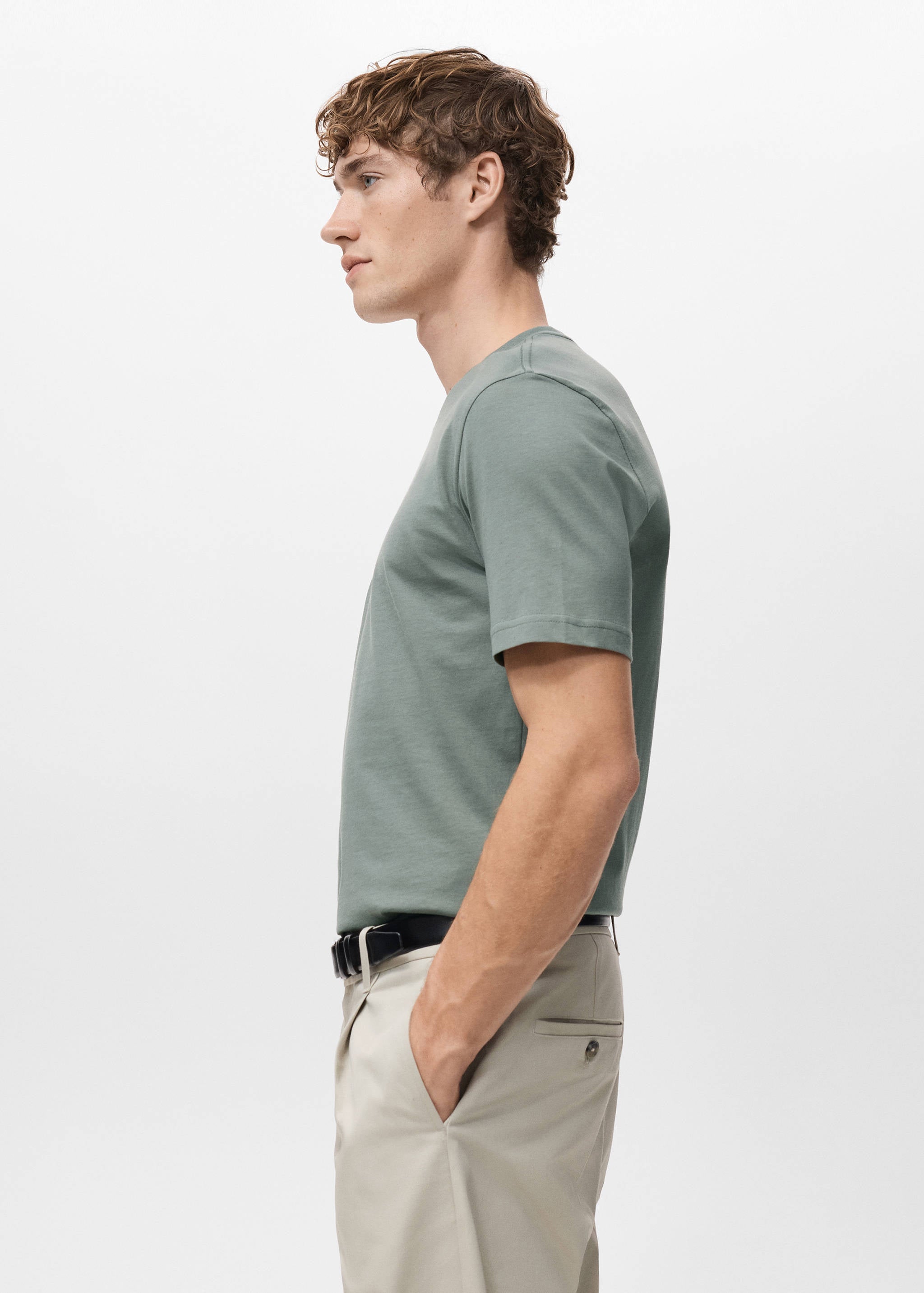Mango t-shirt cherlo in moss - 008
