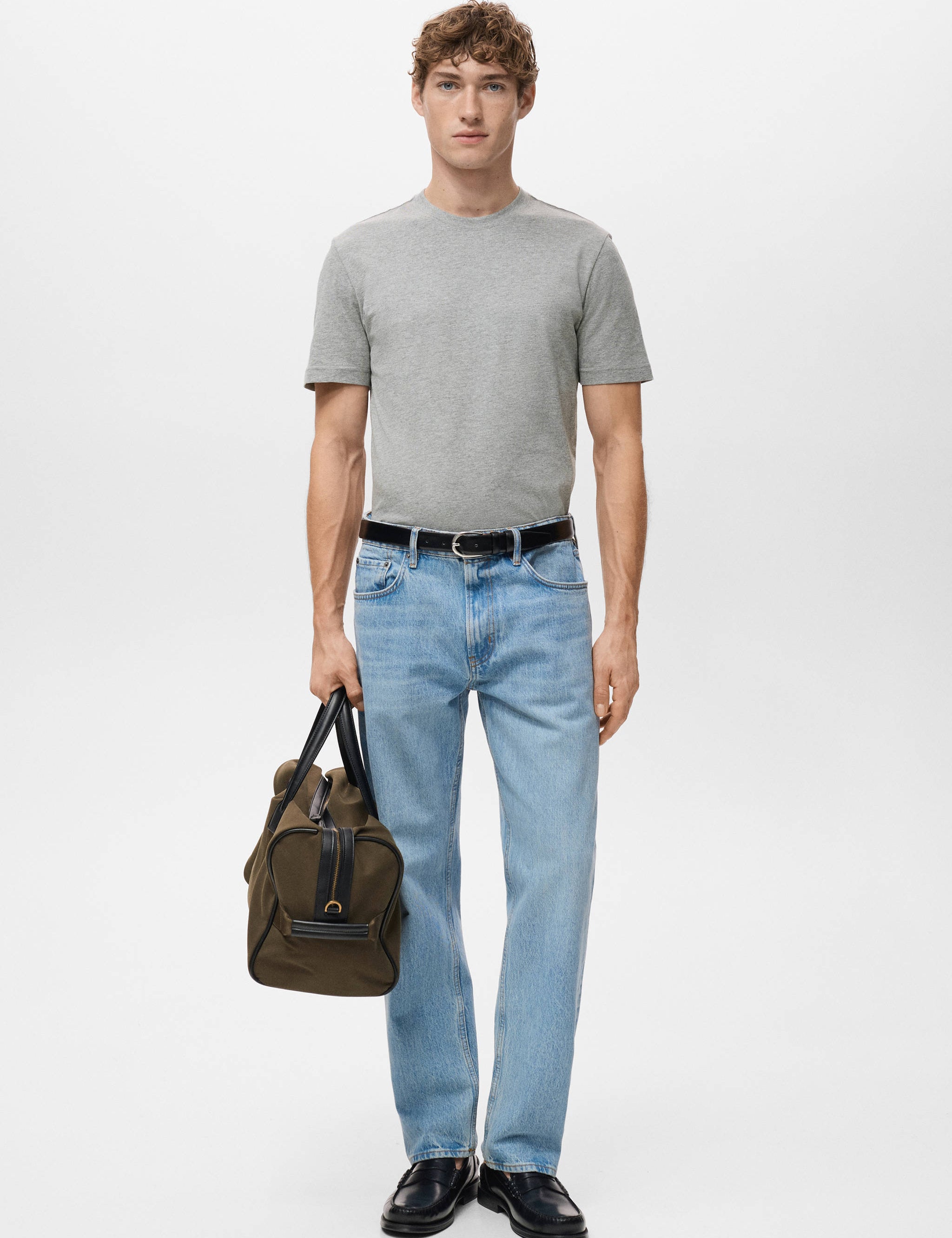 Mango t-shirt cherlo in light vigore grey - 001