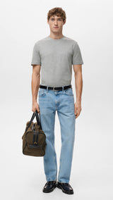 Mango t-shirt cherlo in light vigore grey - 001