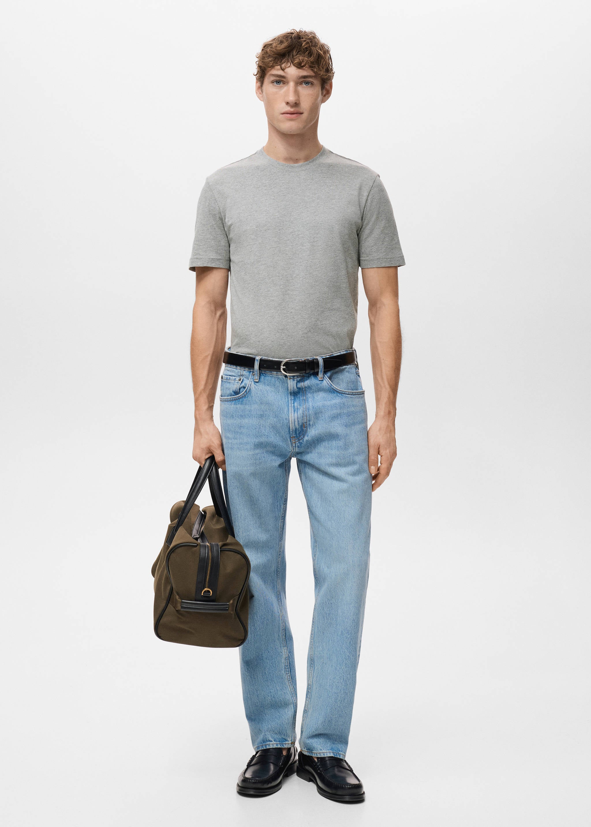 Mango t-shirt cherlo in light vigore grey - 001