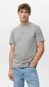 Mango t-shirt cherlo in light vigore grey - 002