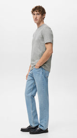 Mango t-shirt cherlo in light vigore grey - 008