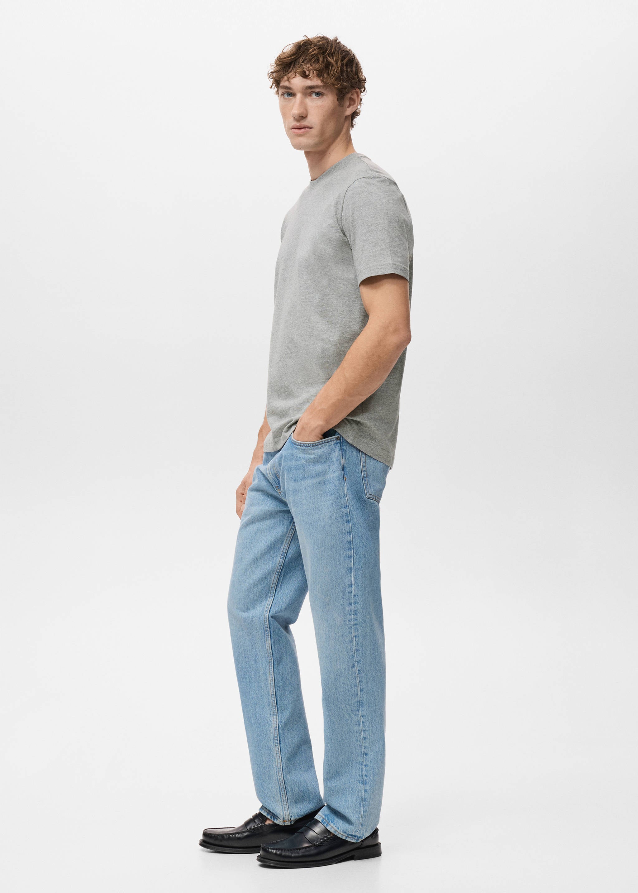 Mango t-shirt cherlo in light vigore grey - 008