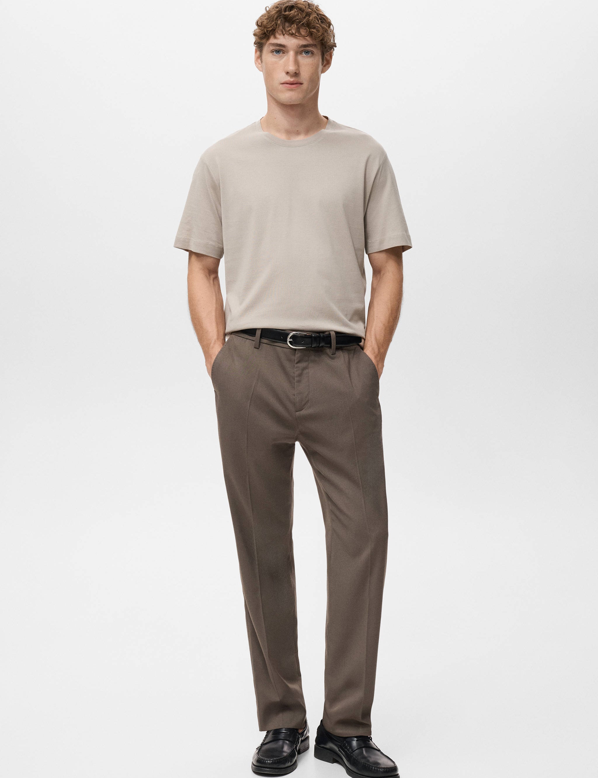 Mango t-shirt bellow in sand-001