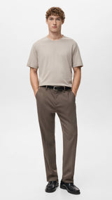 Mango t-shirt bellow in sand-001