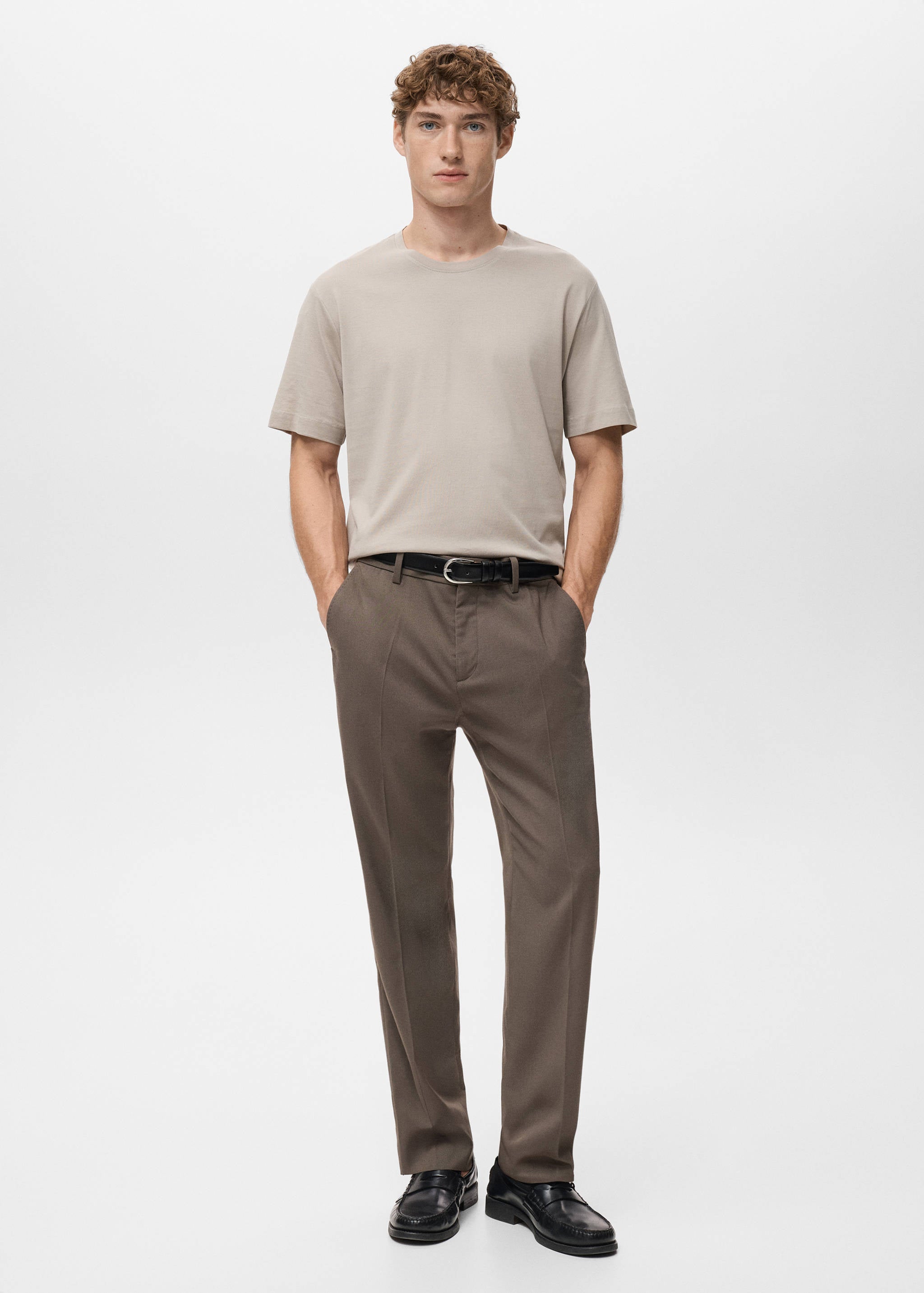 Mango t-shirt bellow in sand-001