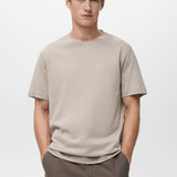 Mango t-shirt bellow in sand-002
