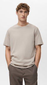 Mango t-shirt bellow in sand-002