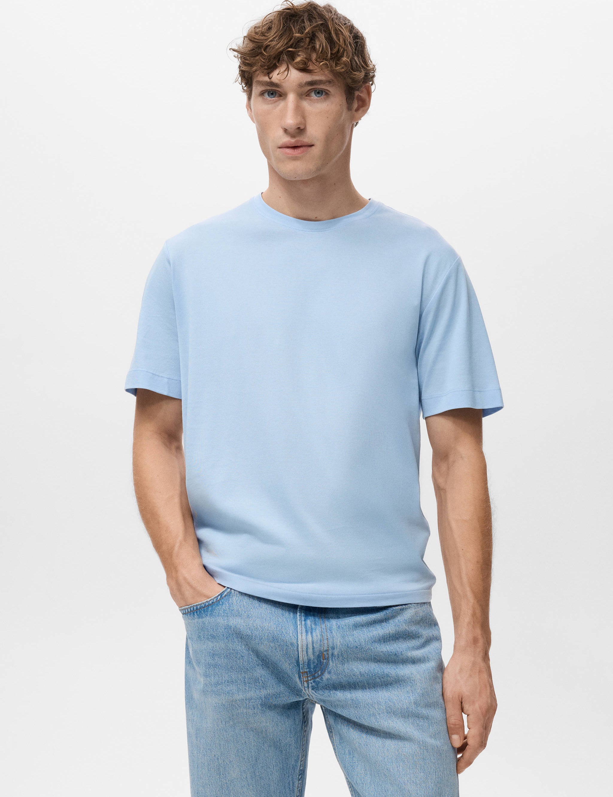 Mango t-shirt bellow in celestial-002