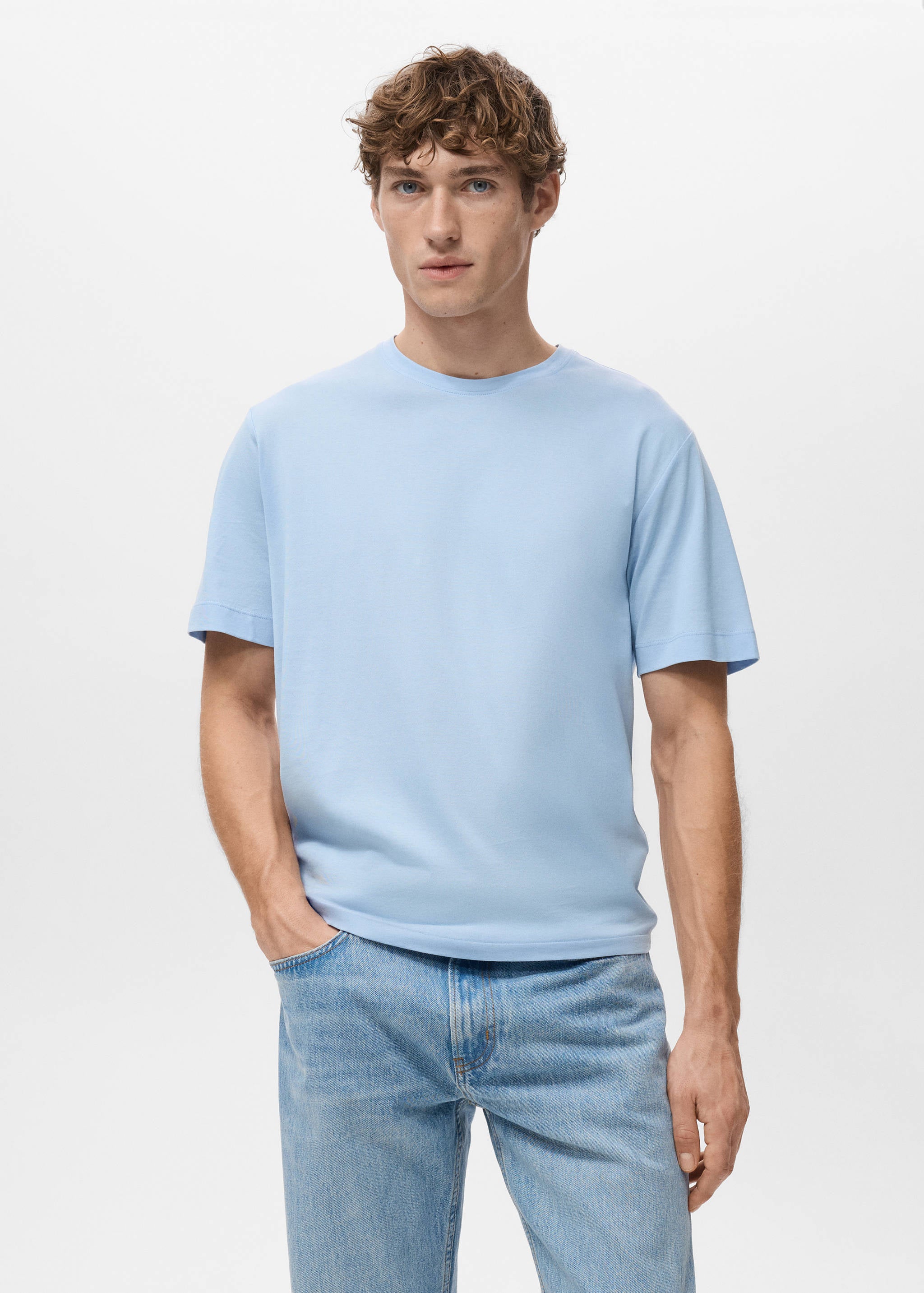 Mango t-shirt bellow in celestial-002