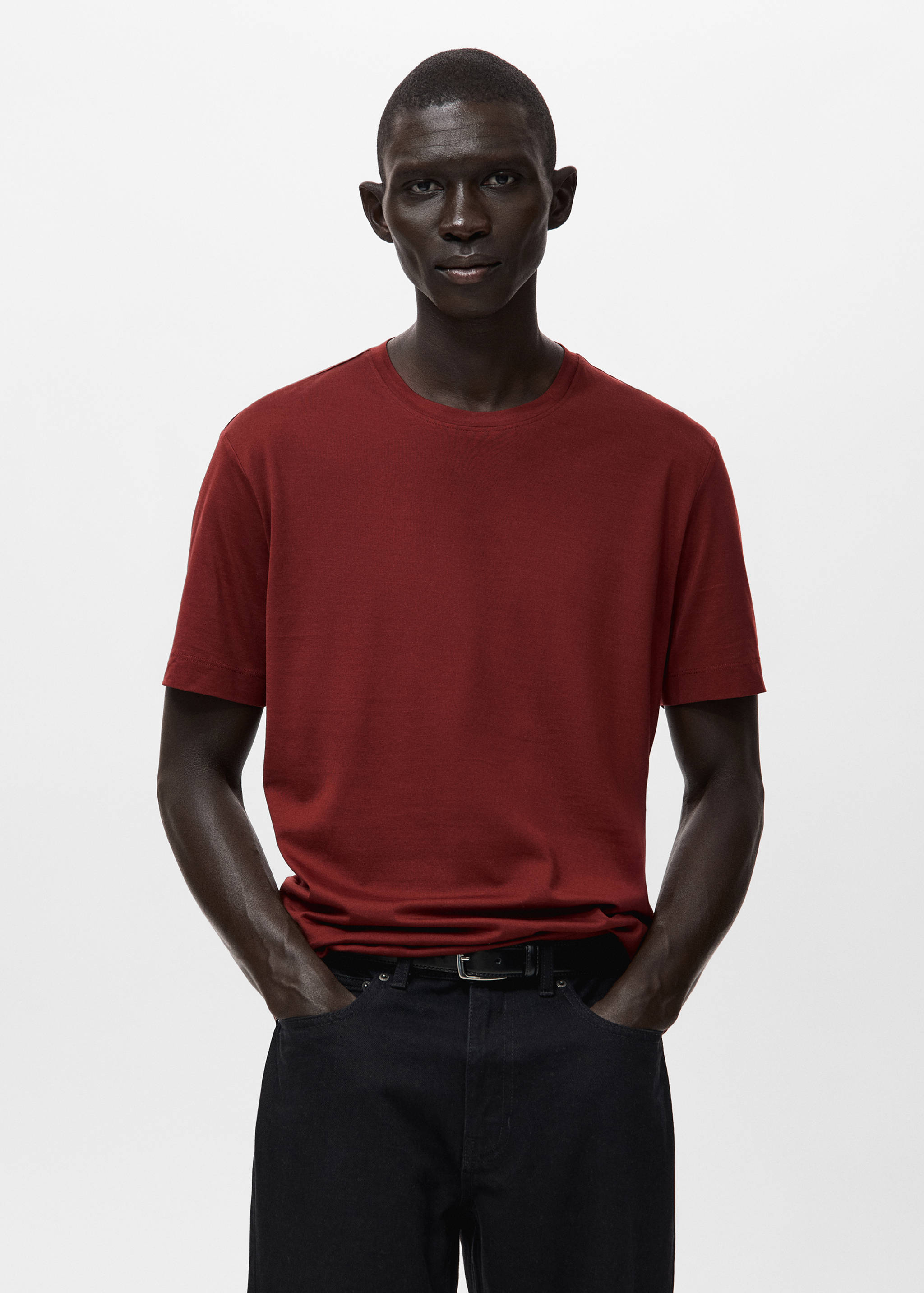 Mango t-shirt bellow in cherry-002