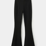 Mango leggings ribflare in black-021