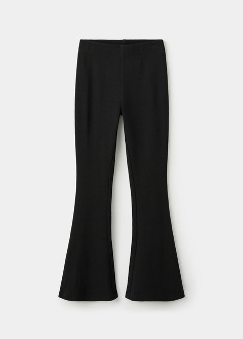 Mango leggings ribflare in black