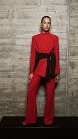 Mango trousers iguana in red-001