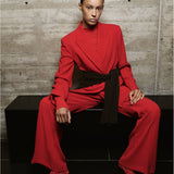 Mango trousers iguana in red-004