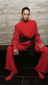 Mango trousers iguana in red-004