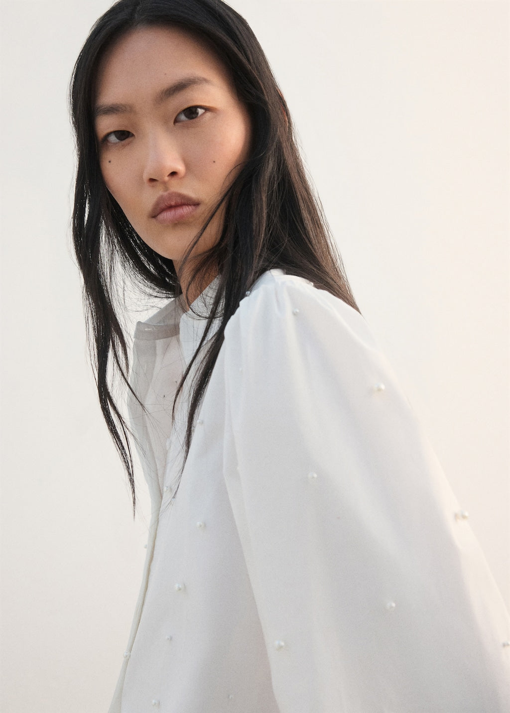 Mango blouse perle in white - Image 4
