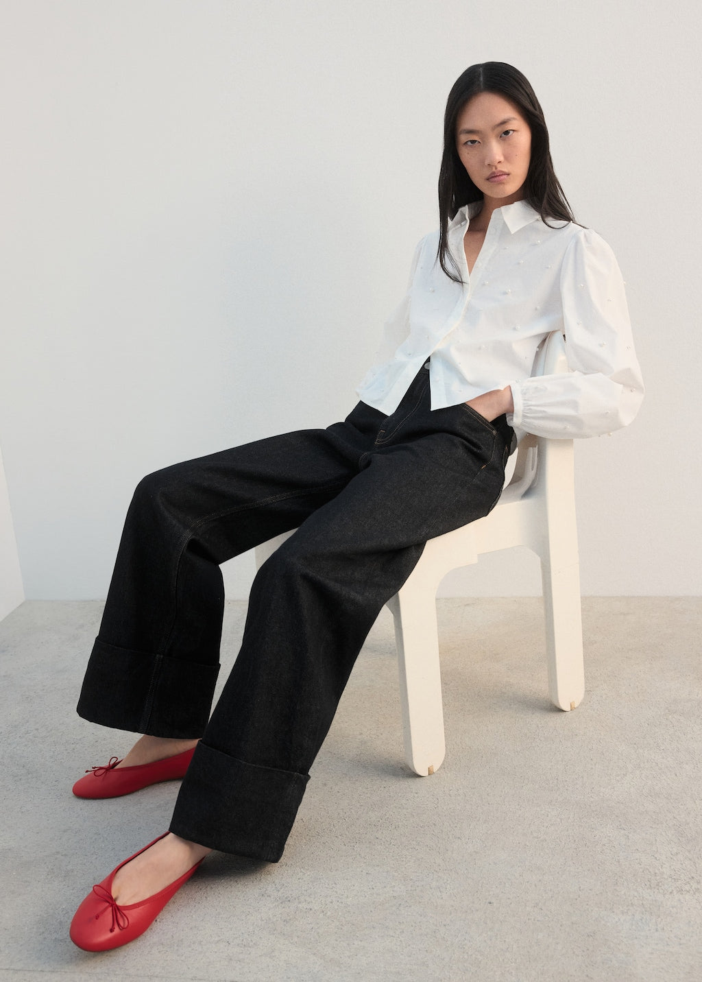 Mango blouse perle in white - Image 5