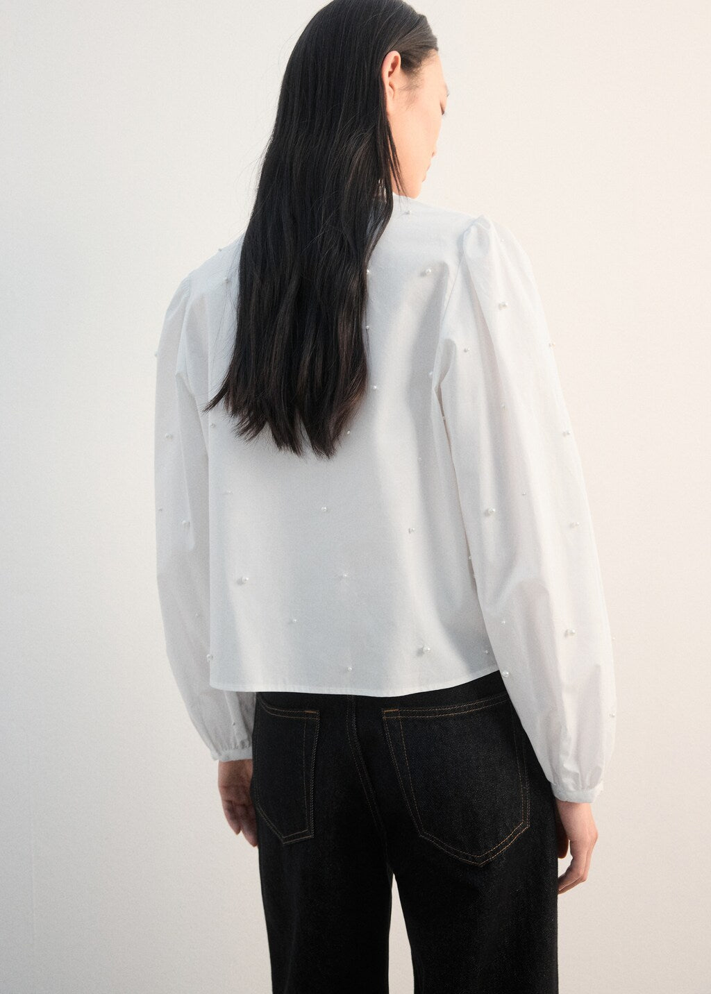 Mango blouse perle in white - Image 7