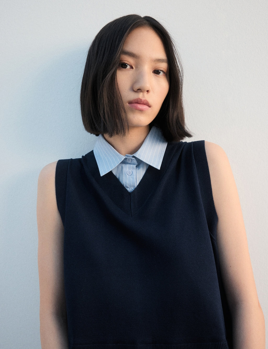 Mango vest lily in navy - Image 1