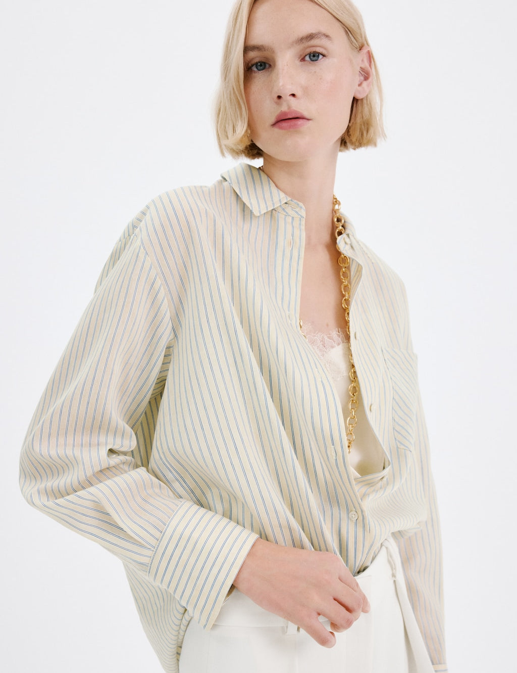 Mango shirt poke in pastel yellow - Image 1