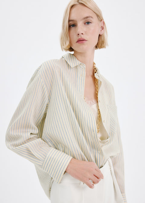 Mango shirt poke in pastel yellow
