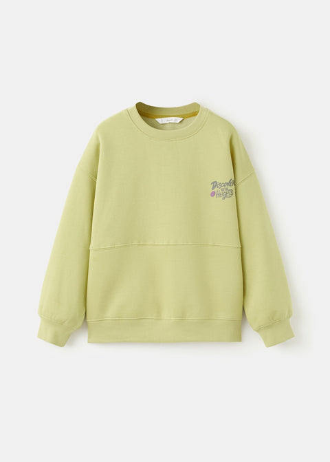 Mango sweatshirt edisco in lime