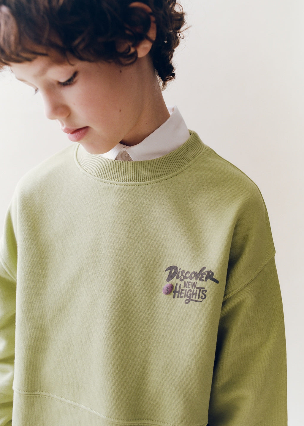 Mango sweatshirt edisco in lime - Image 3