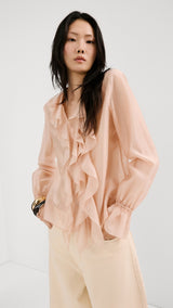 Mango blouse laila in pastel pink - Image 1