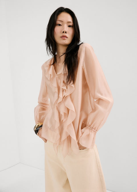 Mango blouse laila in pastel pink