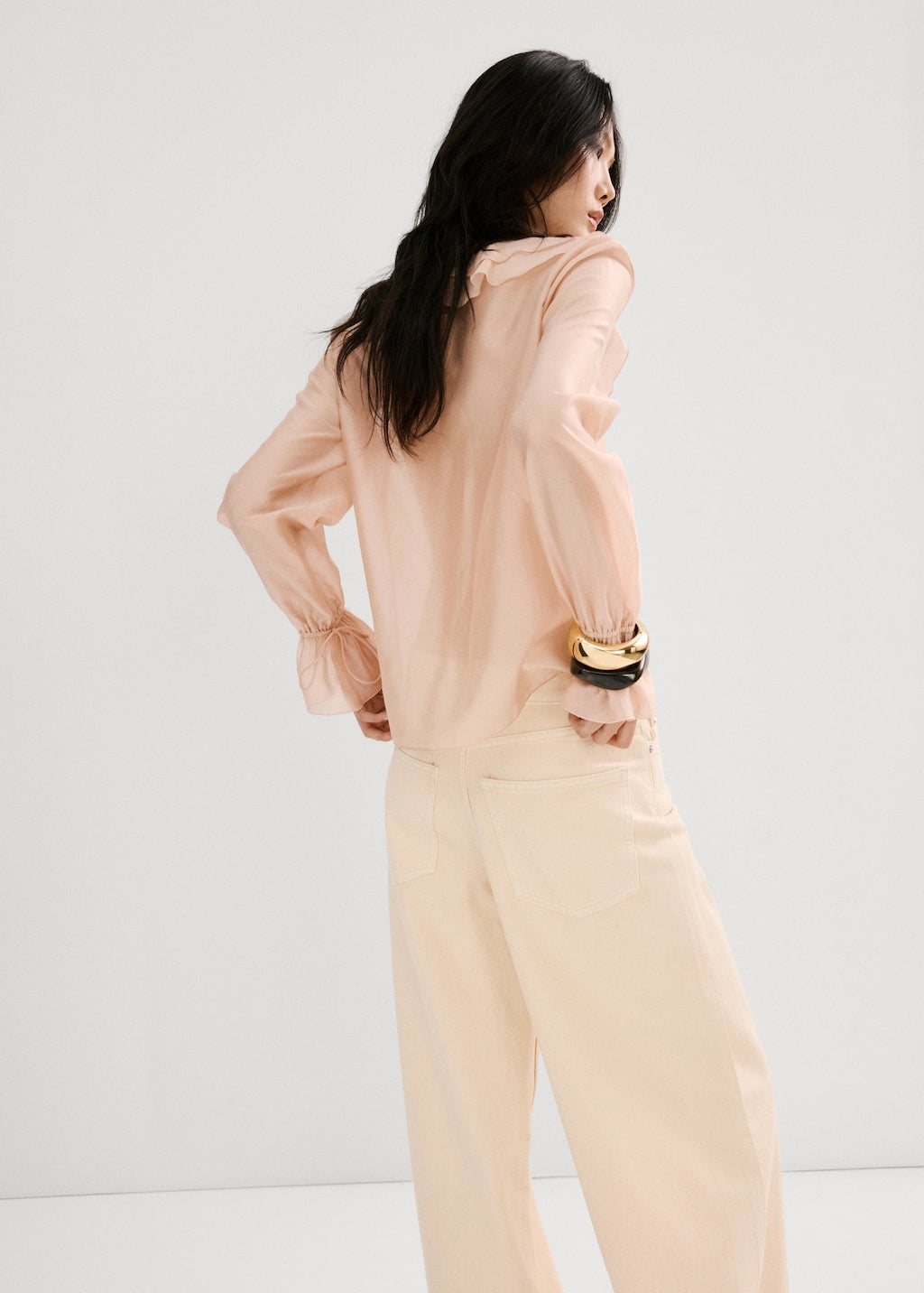 Mango blouse laila in pastel pink - Image 4