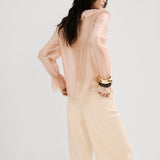 Mango blouse laila in pastel pink - Image 4
