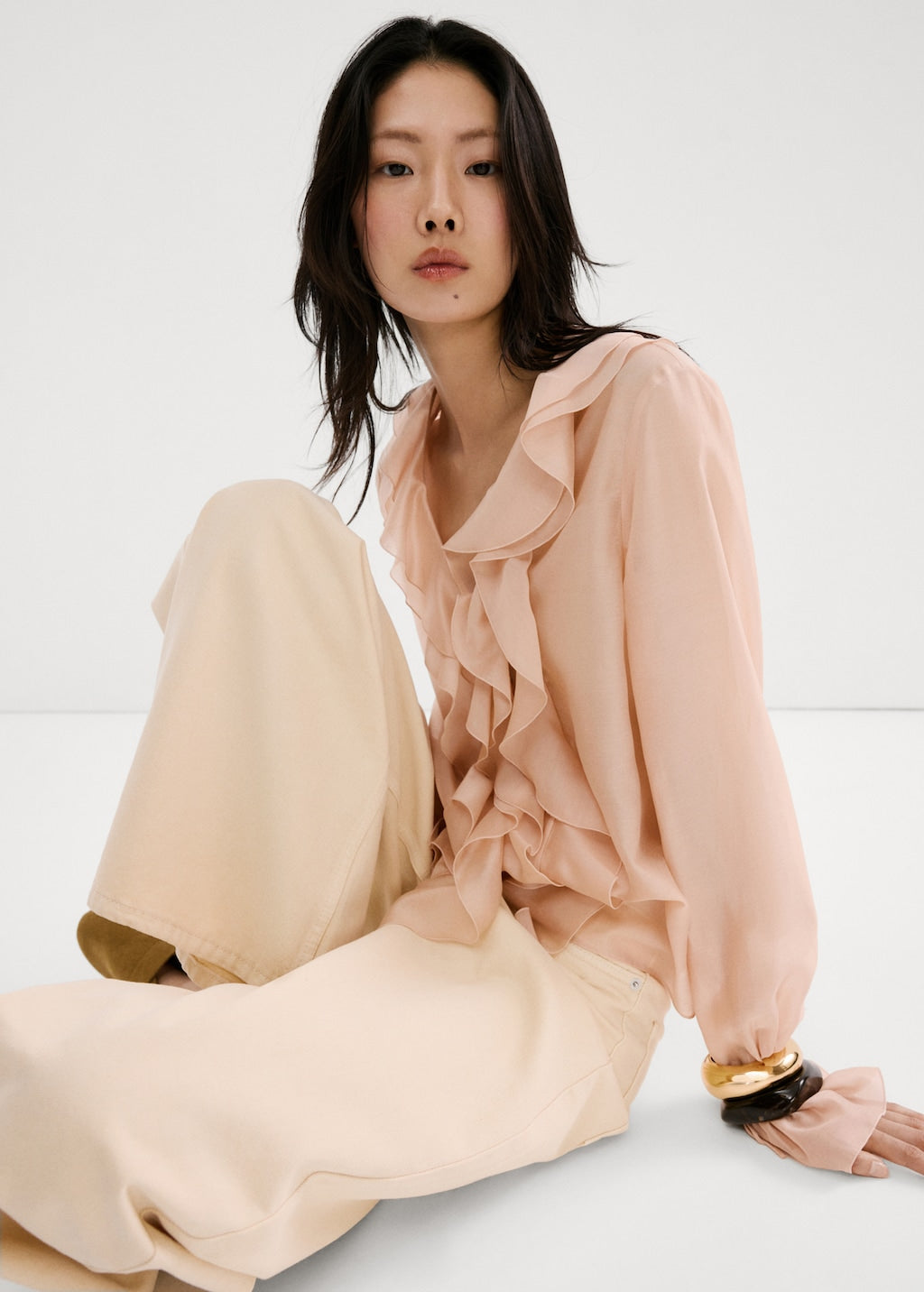 Mango blouse laila in pastel pink - Image 5