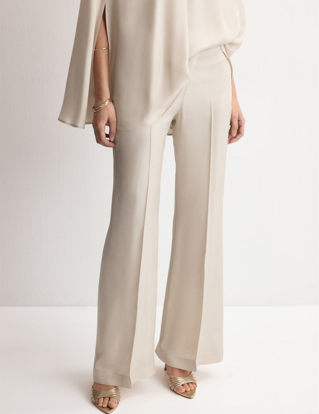 Mango trousers fleur in stone - Image 1