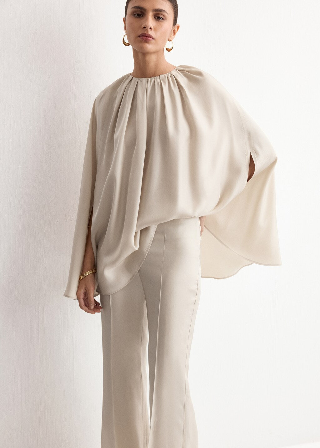 Mango trousers fleur in stone - Image 4