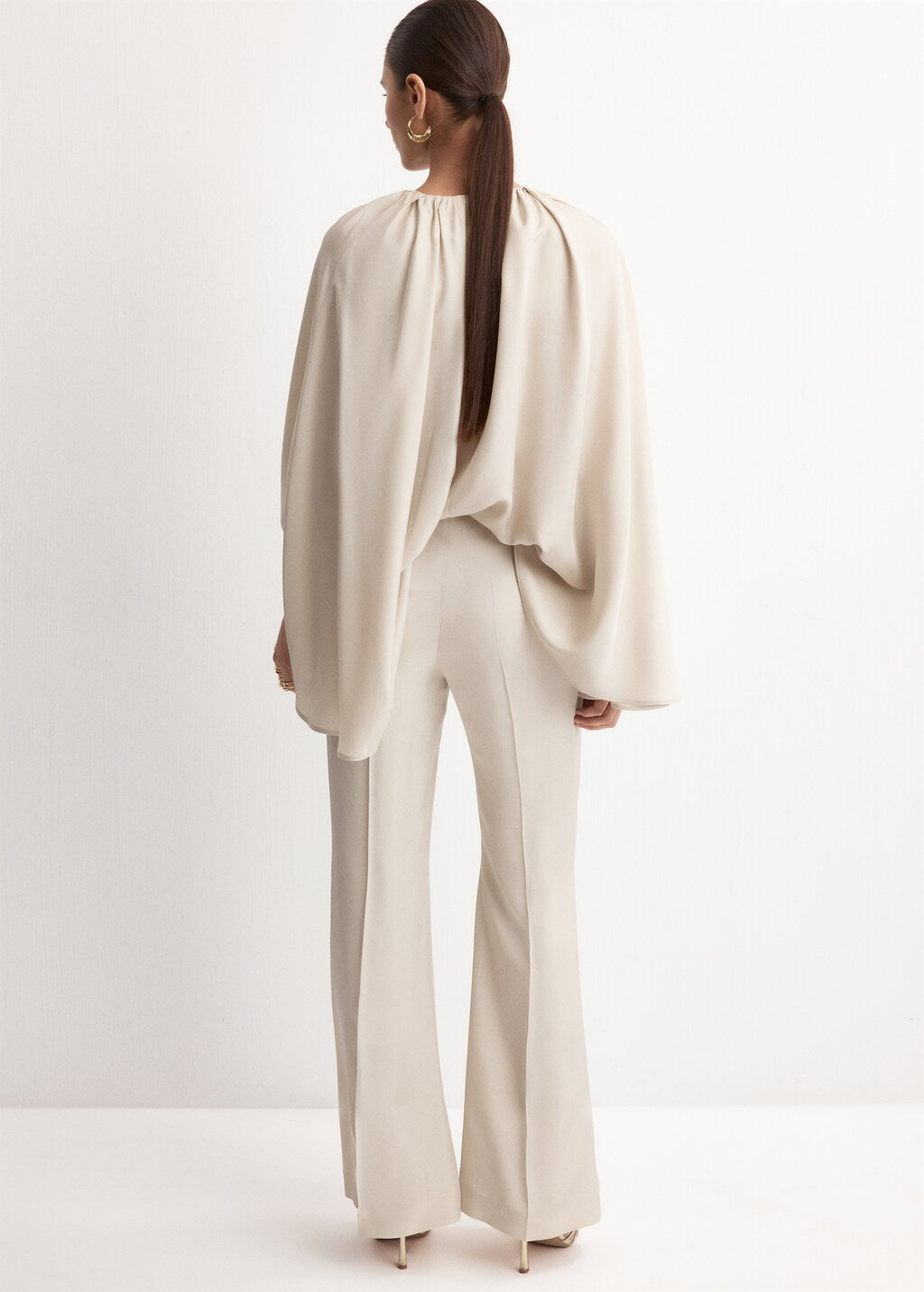 Mango trousers fleur in stone - Image 6