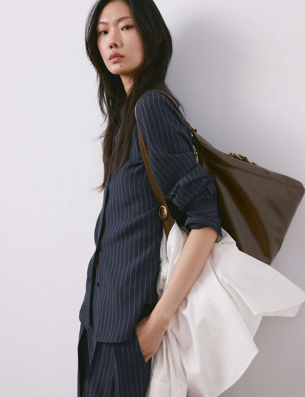 Mango shirt beli in navy - Image 1