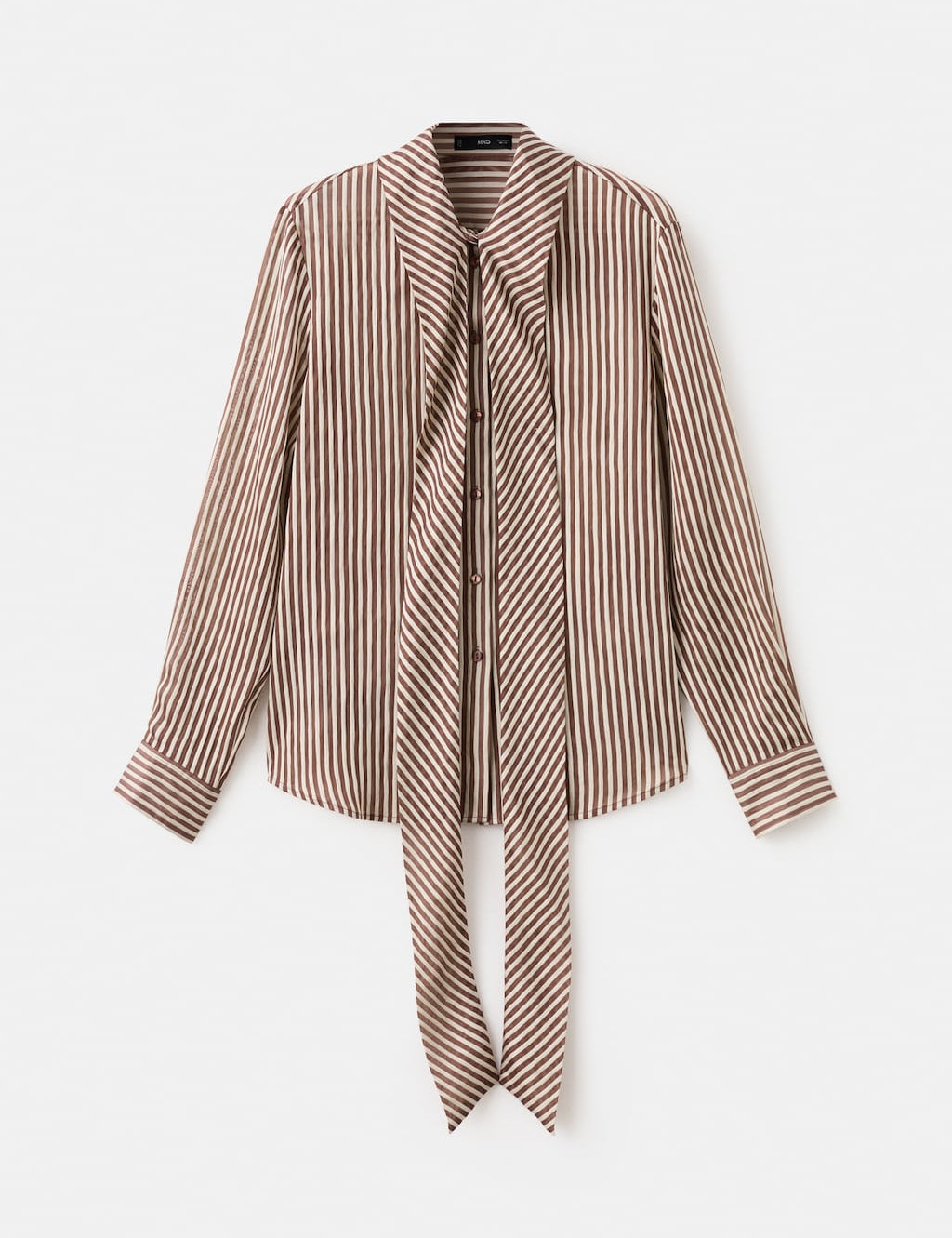 Mango blouse corbat in brown - Image 2