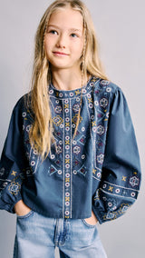 Mango blouse rania in navy - Image 1