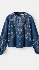 Mango blouse rania in navy - Image 2
